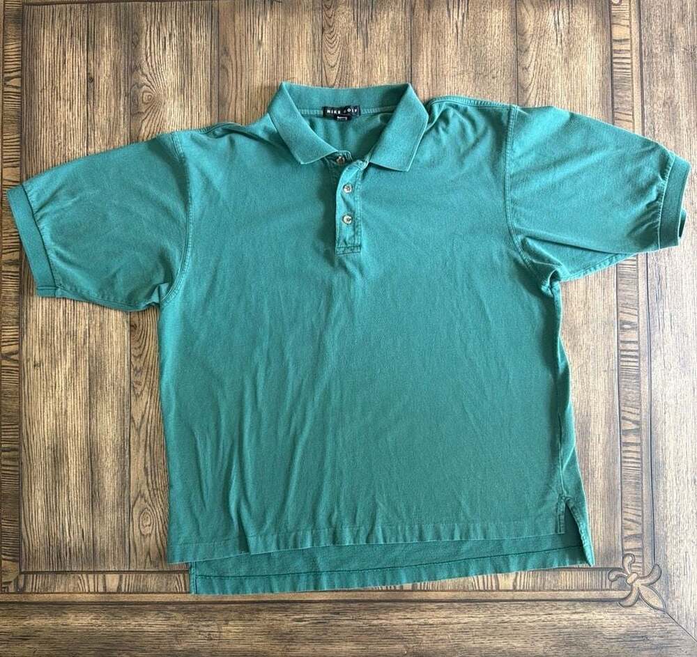 Nike Golf Green 100% Cotton Short Sleeve Polo Shirt Size M